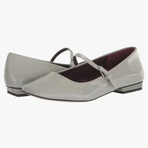 Franco Sarto Tinsley Mary Jane Faux Patent Flat in Grey/Gray- 8